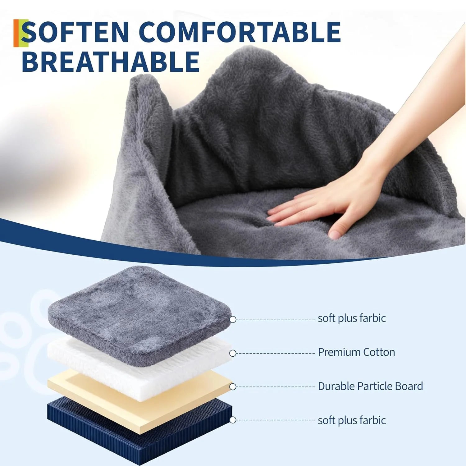 74" Tall Cat Tree For Large Cats Heavy Duty Multi-Level Anti-Tip With 6 Scratching Posts Top Perch & Cozy Rest Areas