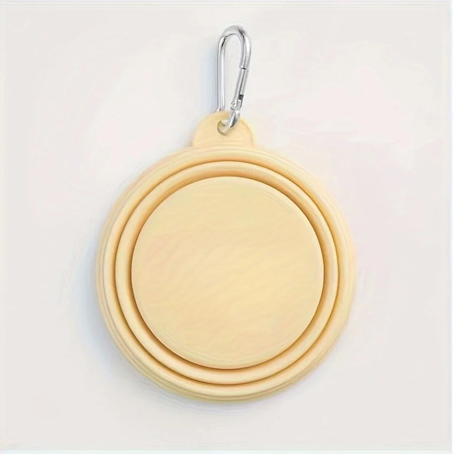 Hanging Dog Cat Folding Silicone Bowl Outdoor Travel Portable Food Water Container