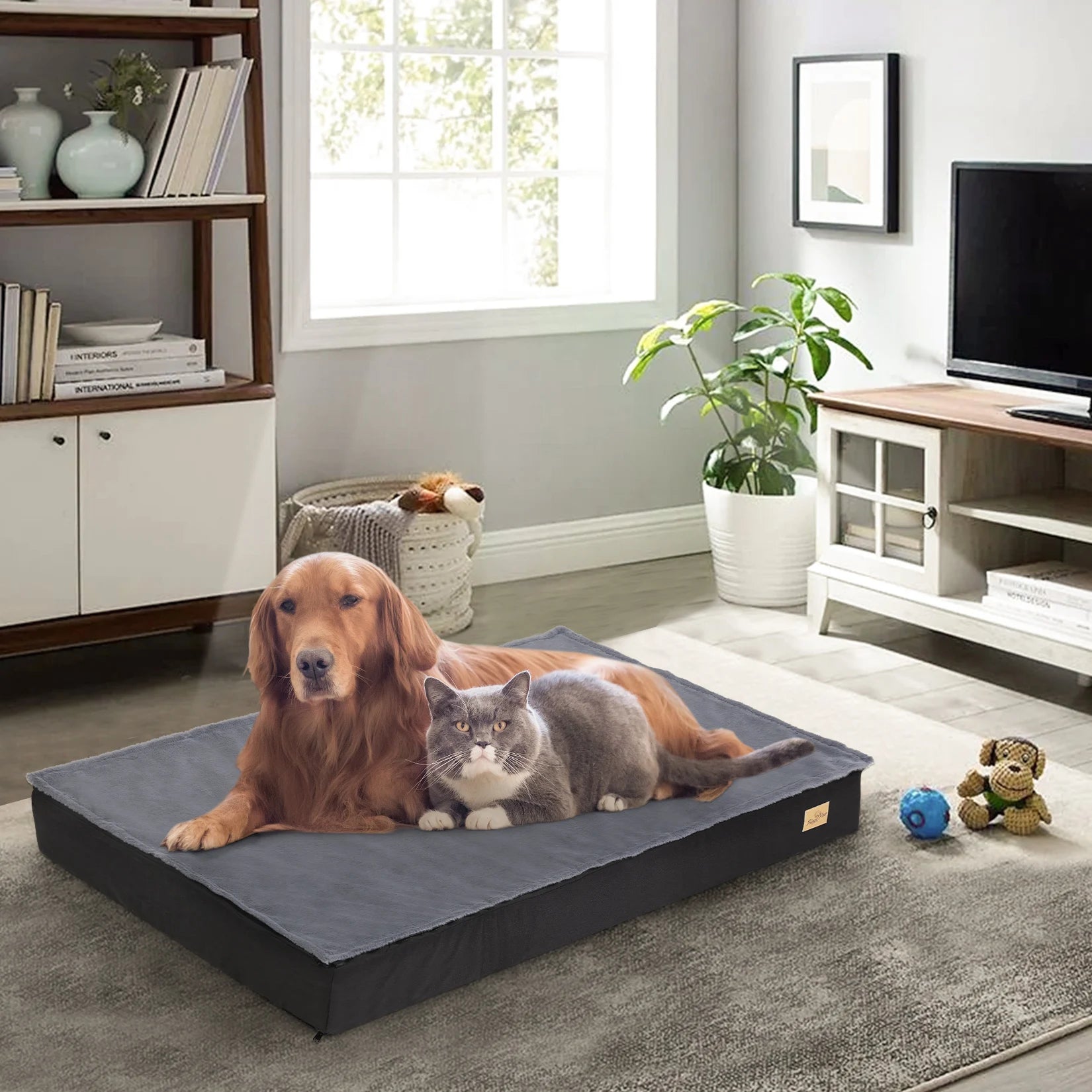 Dog Beds for Large Dogs, Orthopedic Dog Bed for Large Dogs Waterproof Lining, and Non-Slip Bottom, Machine Washable