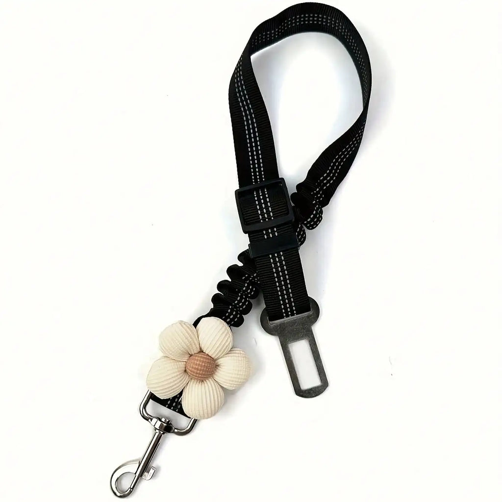 Cute Floral Pet Car Safety Leash, Adjustable Reflective for Dogs