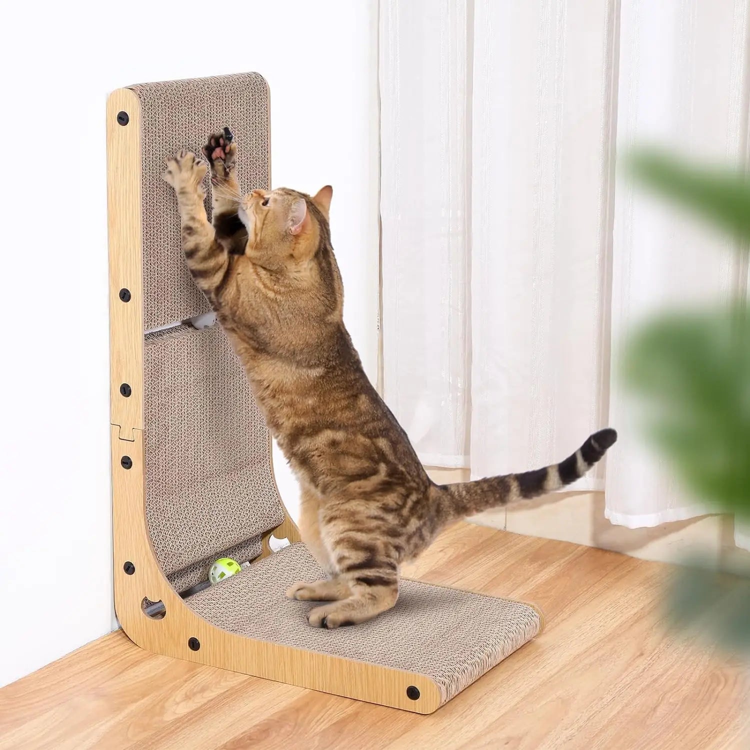 23.6 Inch Cardboard L Shaped Cat Scratcher For Indoor Cats
