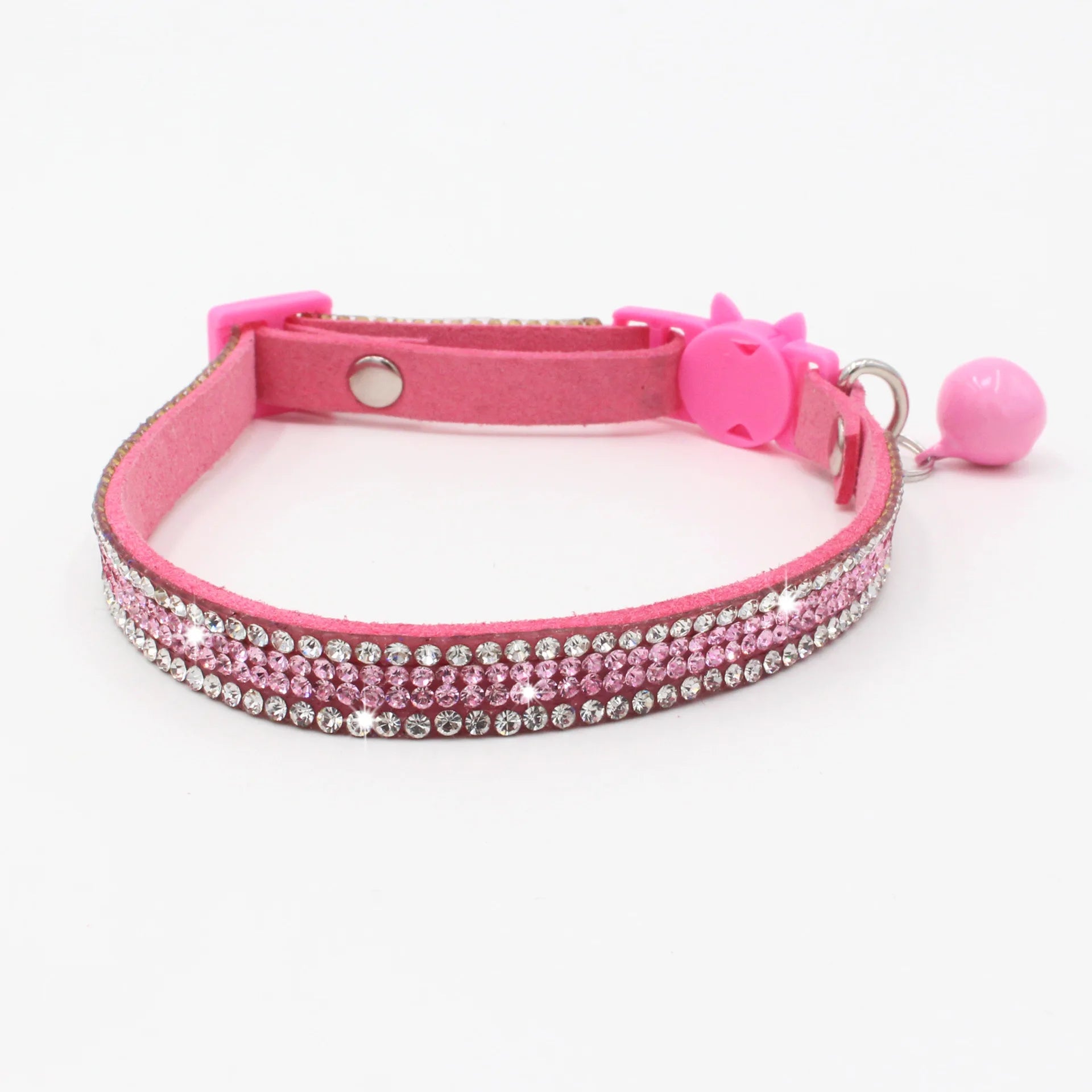 Small Cat Collar Rhinestone Bell Breakaway Quick Release Soft Suede