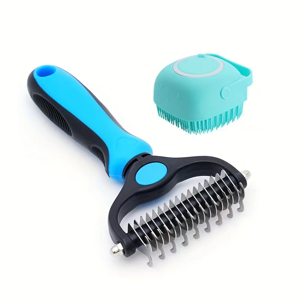 Dual-Sided Grooming Brush, Deshedding & Detangling, Massage Bath Brush