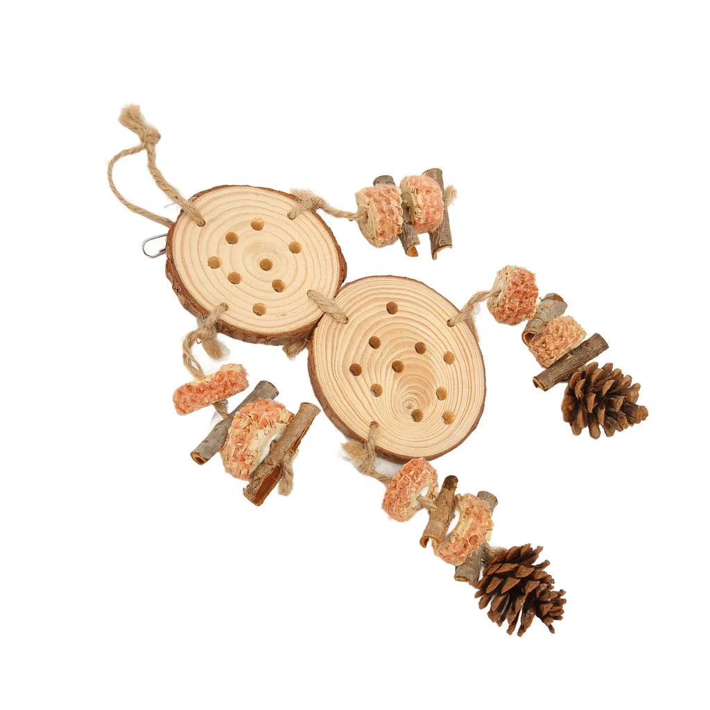 Bird Chewing Toys Puzzle Wooden Corks Logs Pine Cones Corn Cobs Barks