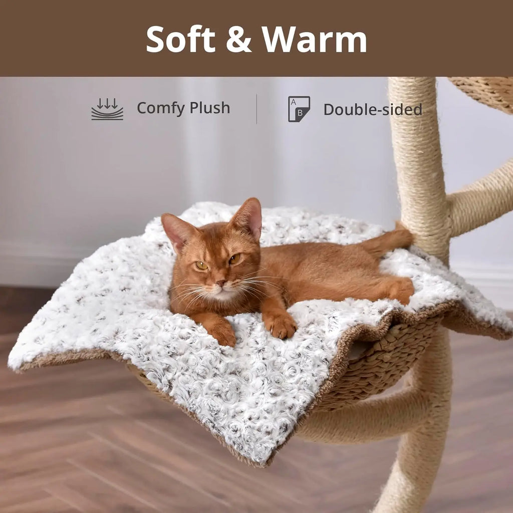 Double Sided Self Warming Cat Bed & Self Warming Round Thermal Pet Bed