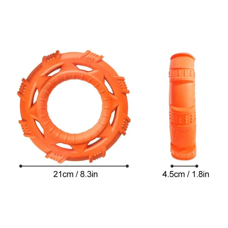 3 in 1 Floating Dog Frisbee Tug Chew Toy Soft Bite Resistant TPR Interactive Outdoor Toy for Pool Beach Summer Fetch Training