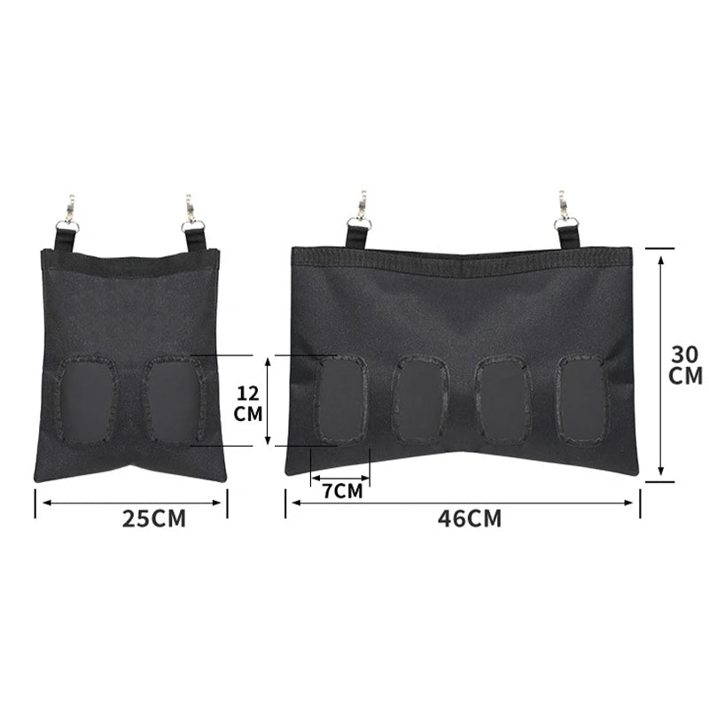 Hay Bag Hanging Pouch Feeder Black Durable Feeding Dispenser Container for Rabbit Guinea Pig Small Animals