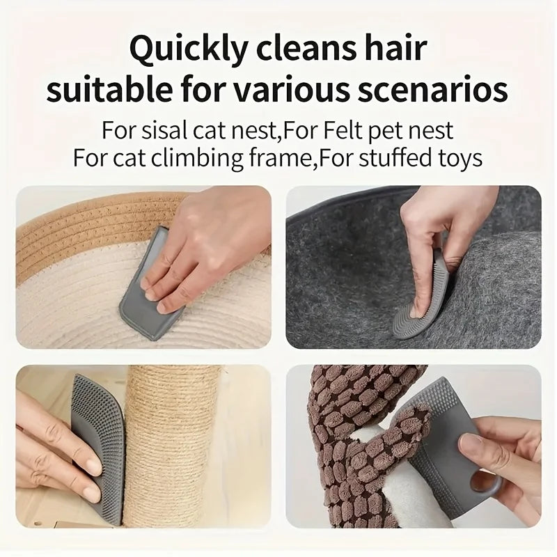 6Pcs Car Hair Scraper, Interior Hair Cleaner Brush, Portable Pet Hair Remover Tool for Clothes, Reusable
