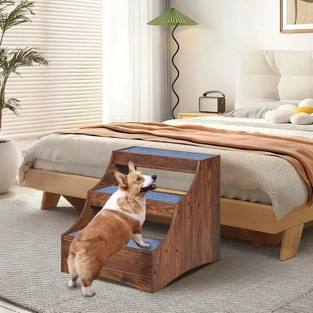 Pet Bunk Bed with Removable Step for Dogs and Cats, Multi-Level Bed Window Perch Seat Platform with Cushion and Cat Scratch Pad