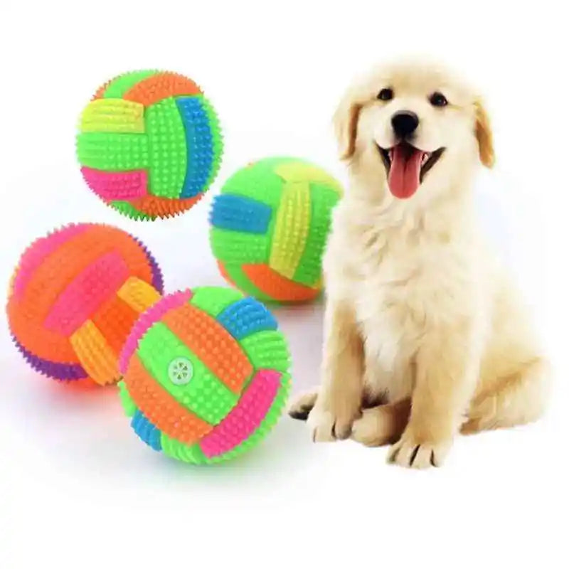 Glowing Ball Dog Toy Led Bouncy Chew Ball Color Light Ball Interactive Toys for Small Dogs