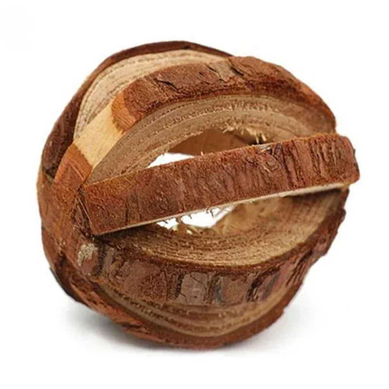 Cute Rabbit Roller Toys Natural Wooden Pine Dumbbell Unicycle Bell Chew Toys for Guinea Pigs Rat Small Pet