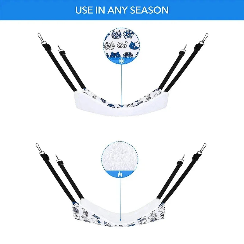 Cat Hanging Hammock with Adjustable Straps Double-Sided