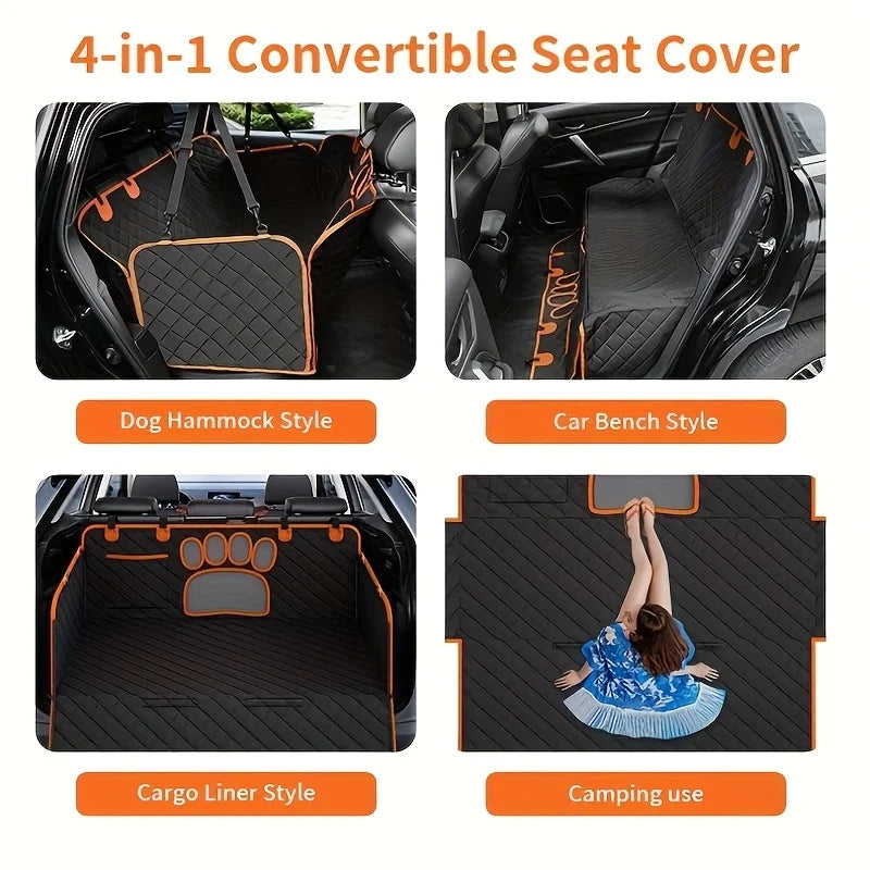 Dog Seat Cover, Hammock Heavy Duty Scratch Resistant Anti Slip Durable Soft Pet Rear Seat Cover