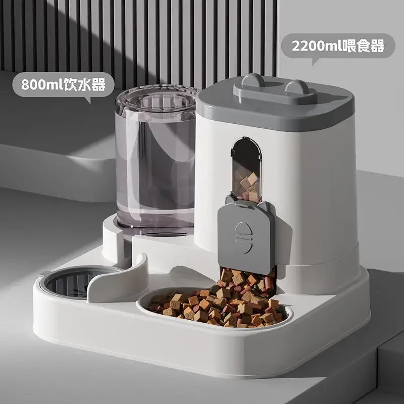 Dog & Cat Automatic Feeder & Waterer Set: Gravity Design, Leak-Proof, Spill-Proof, Anti-Slip, Easy to Clean