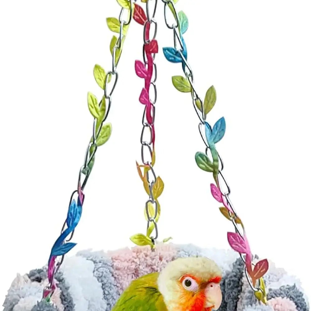 Hanging Bird Bed, Bird Hammock for Cage Winter Warm Plush Nest Sleeping Bed