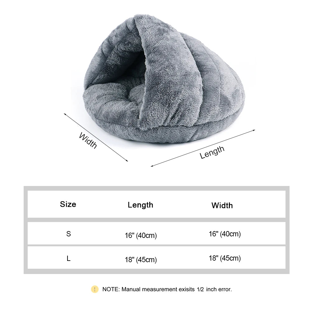 Soft Warm Plush Cave Nesting Bed For Cats Kittens Puppies Small Dogs
