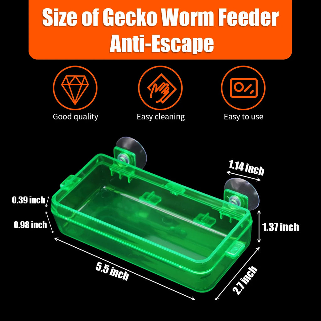1/2PCS Reptile Feeder Bowl with Suction Cup Anti-Escape Food Dish for Chameleon Iguana Lizard Snakes Reptile Food Water Feeding