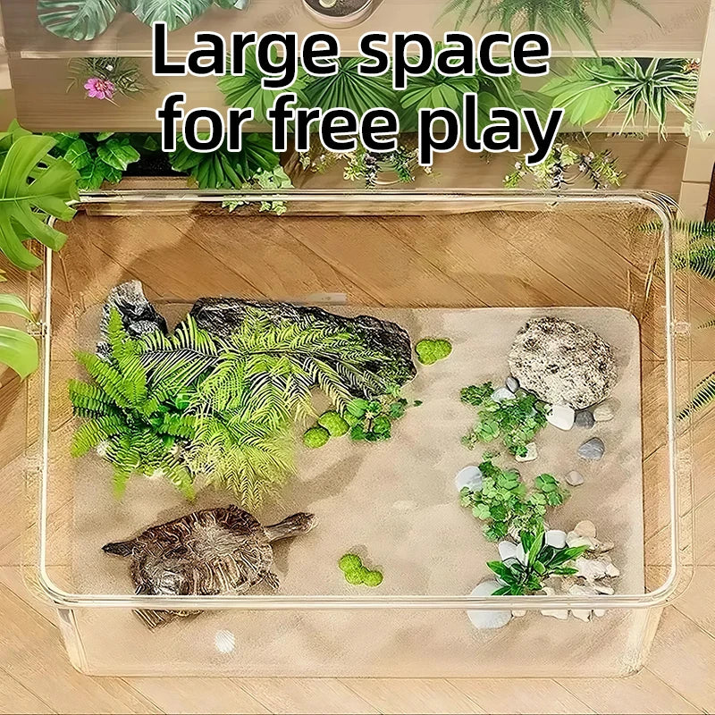 Transparent Aquarium Desktop Fish Tank for Office Home Decor Rectangular