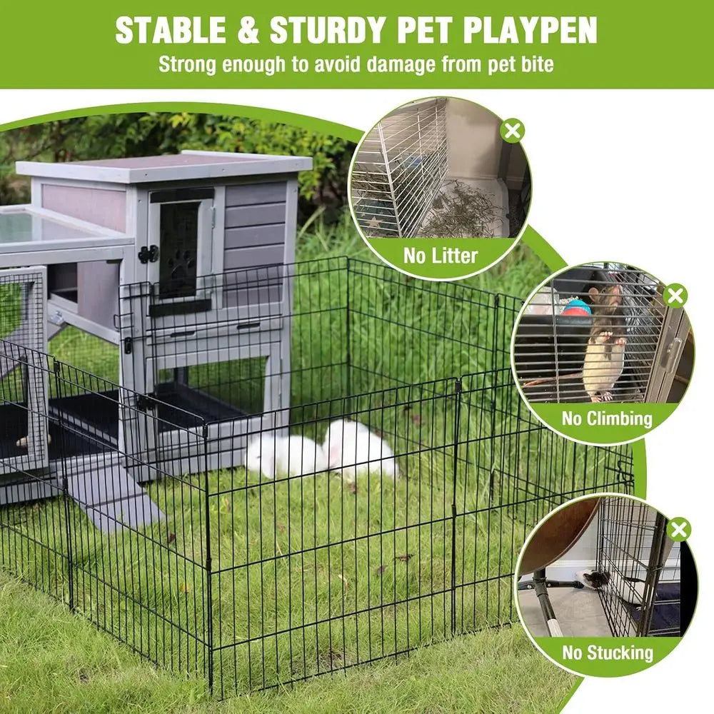 Pet Playpen, with Waterproof Liner, Pet Run Extension for Small Animals Portable