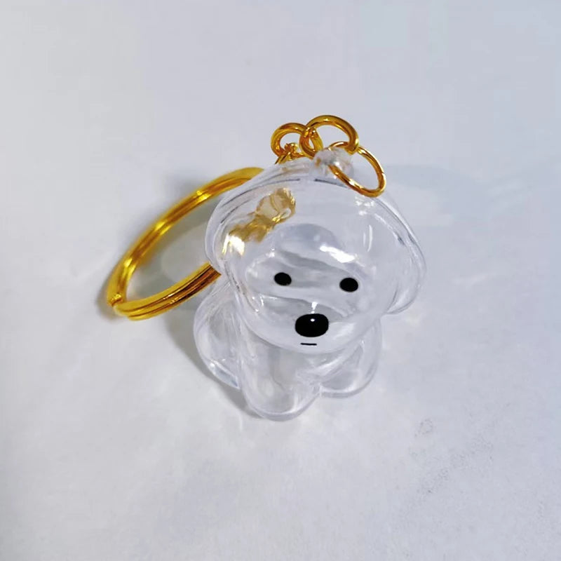 Clear Hair Memorial Keepsake Capsule Pet's Dog Fur Container Pendant Keychain