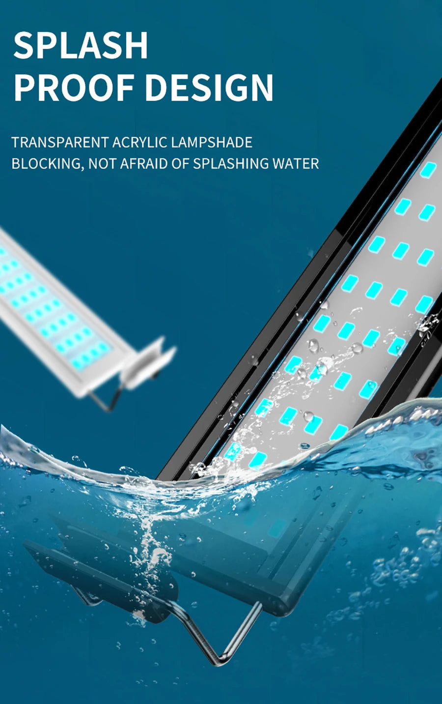 Aquarium Light For Plants Adjustable 3 Colors Extendable Fish Tank Light Suitable For 40-50cm Fish Tanks