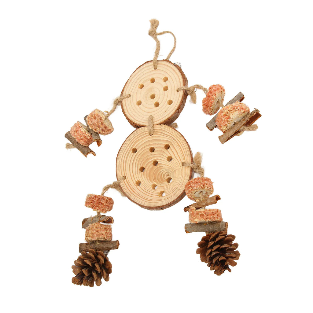Bird Chewing Toys Puzzle Wooden Corks Logs Pine Cones Corn Cobs Barks