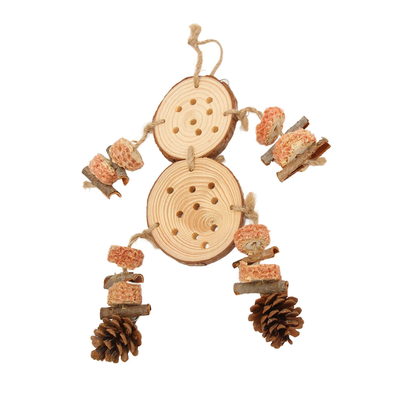 Bird Chewing Toys Puzzle Wooden Corks Logs Pine Cones Corn Cobs Barks