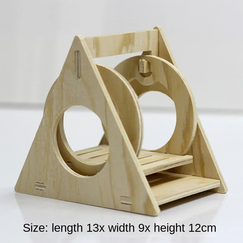 Hamster Toys Small Houses Wooden Furniture Running Wheels Villas Swings Wooden Nests Bite Resistant