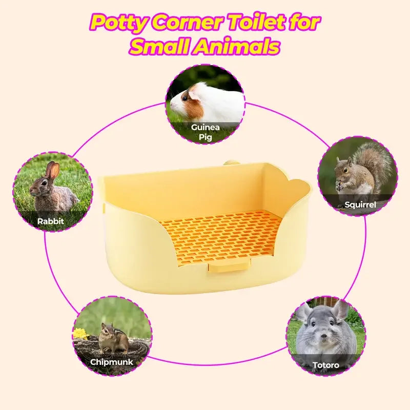 Litter Box, Potty Corner Toilet Trainer for Hamster Guinea Pig Ferret Bunny Small Animals