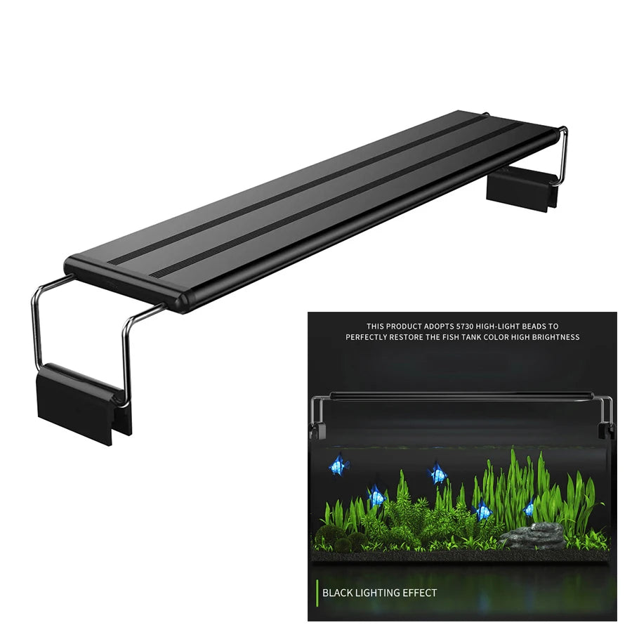Aquarium Light For Plants Adjustable 3 Colors Extendable Fish Tank Light Suitable For 40-50cm Fish Tanks
