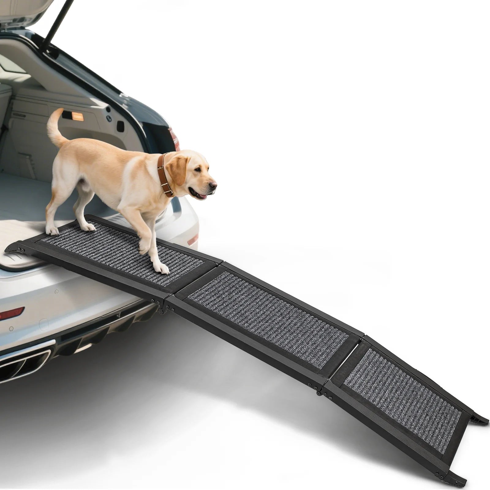 Folding Dog Ramp For Car, Pet Ramps For Large Dogs With Non-Slip Rug Surface Portable