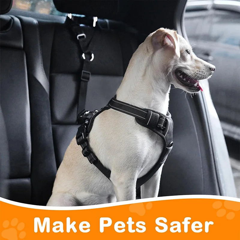 Car Seat Belt for Dog, Safety Pet Harness Lead Secures Your Dog in Car, Prevents Jumping & Distractions