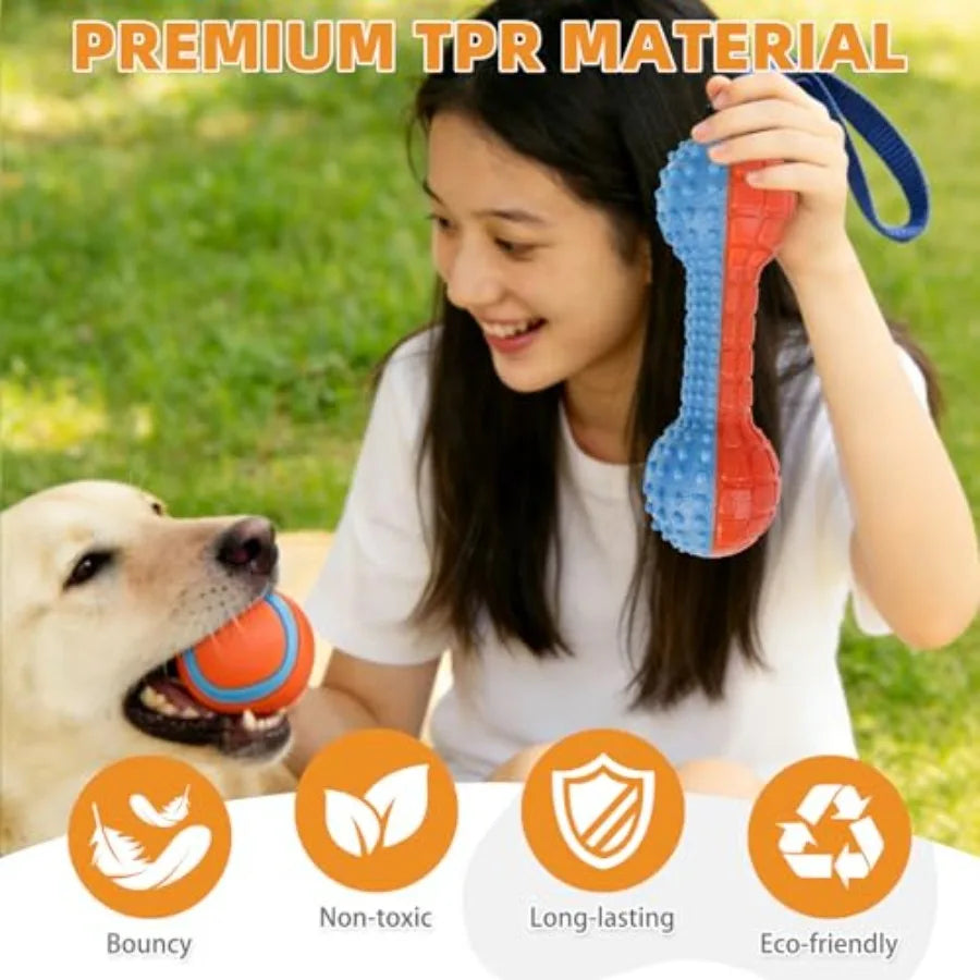 Floating Dog Toys, 3 Pack TPR Water Pool Fetching Toy with Durable Rope for Small Medium Large Dogs, Bright Bumper Interactive