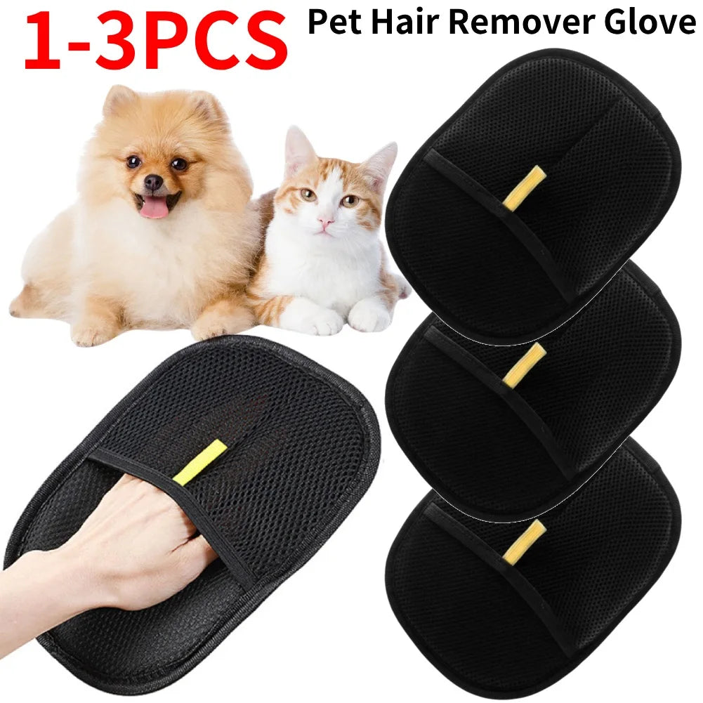 Pet Grooming Gloves Deshedding pet hair remover for Dog Cat Rabbit with Long/Short/Curly Hair