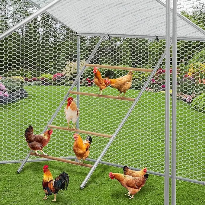 Chicken Perch with Ladder Design, Weatherproof Roosting Bars Swing Durable