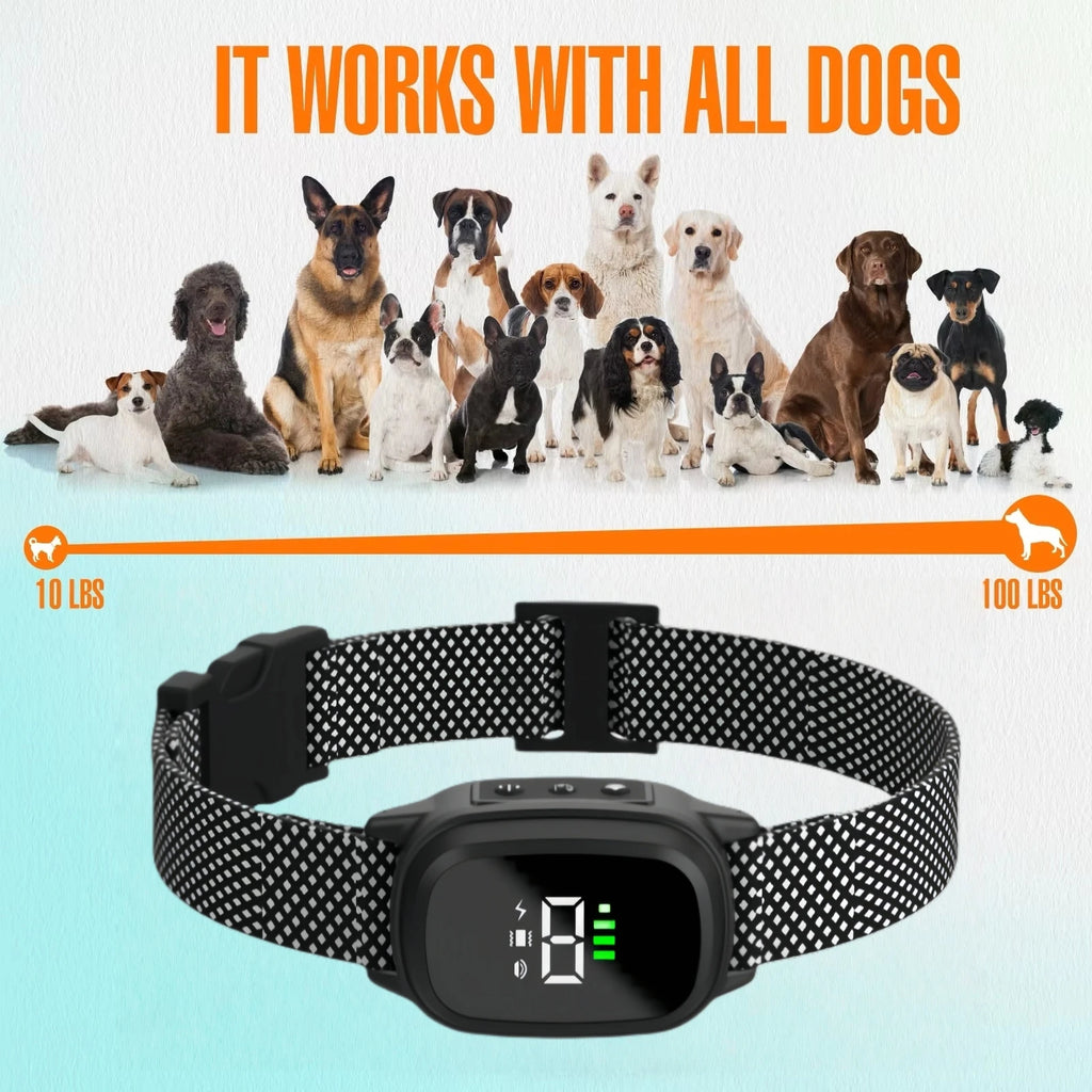Waterproof Dog Bark Collar, Rechargeable Anti-Bark Collar For Small Medium Dog