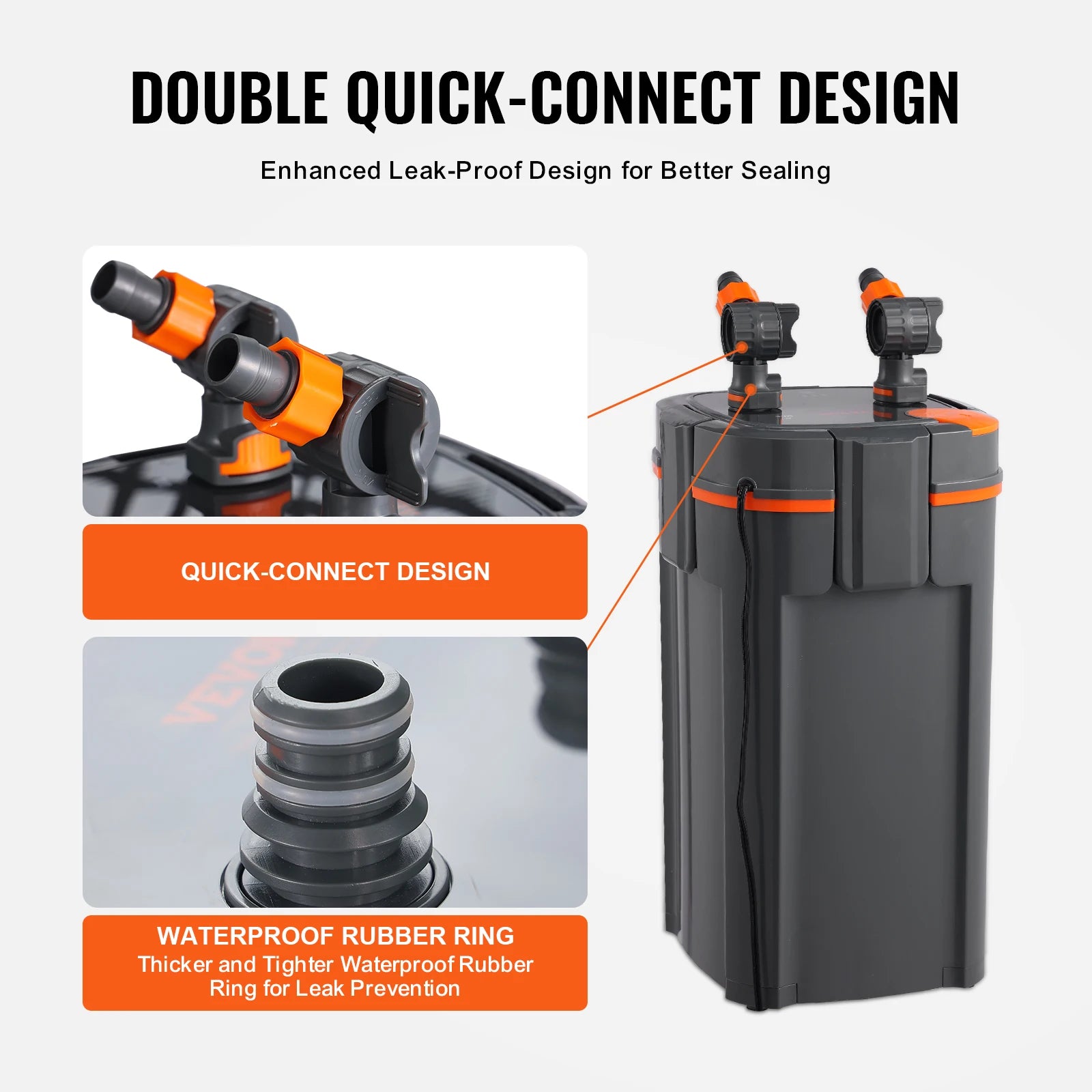 3-Stage Canister Filter Ultra-Quiet Internal Aquarium Filter with UV Protection for Fish Tanks