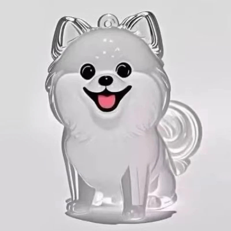 Clear Hair Memorial Keepsake Capsule Pet's Dog Fur Container Pendant Keychain