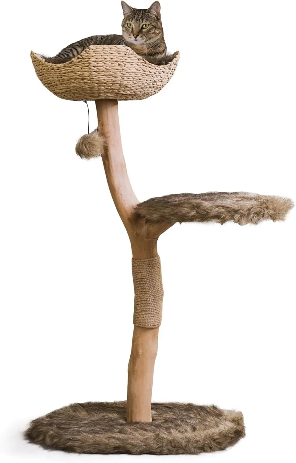 Wooden Cat Tree Tower, Modern Single Branch, Cat Climbing Furniture