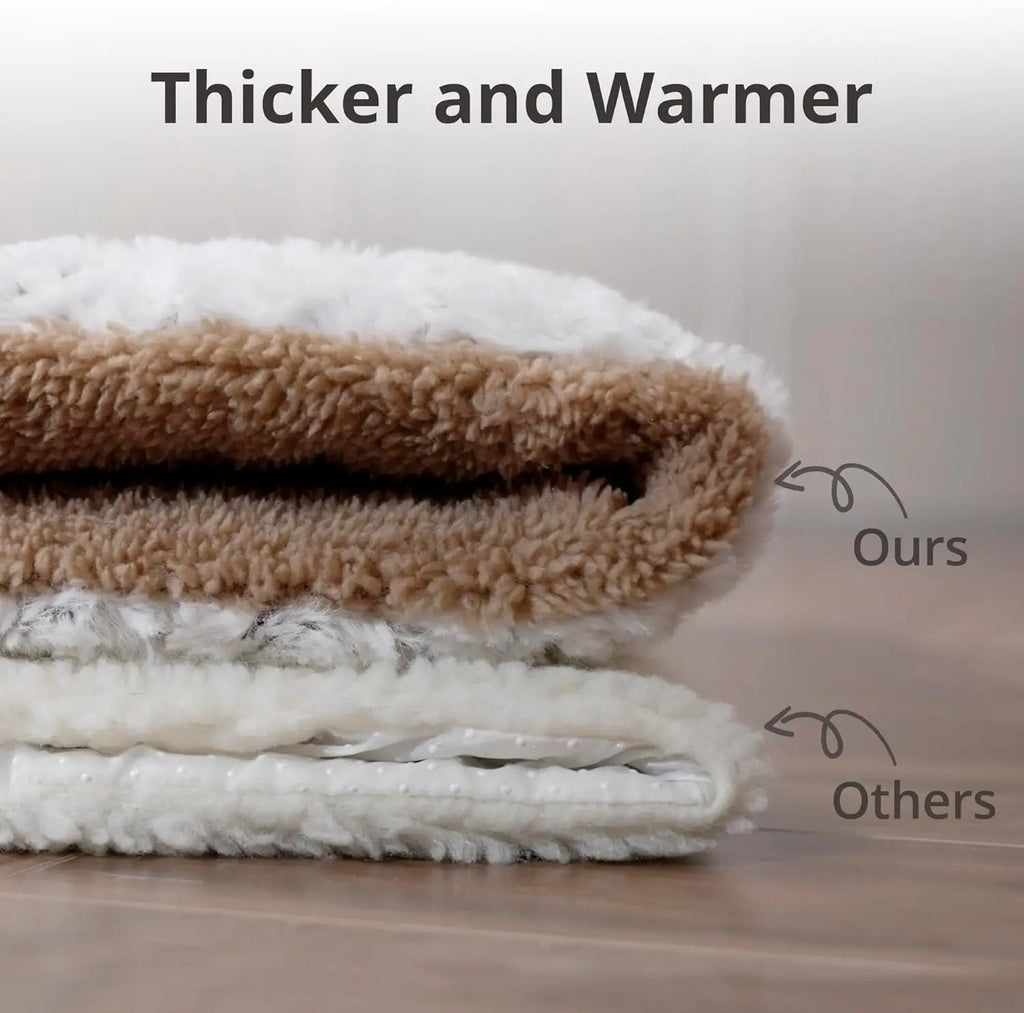 Double Sided Self Warming Cat Bed & Self Warming Round Thermal Pet Bed