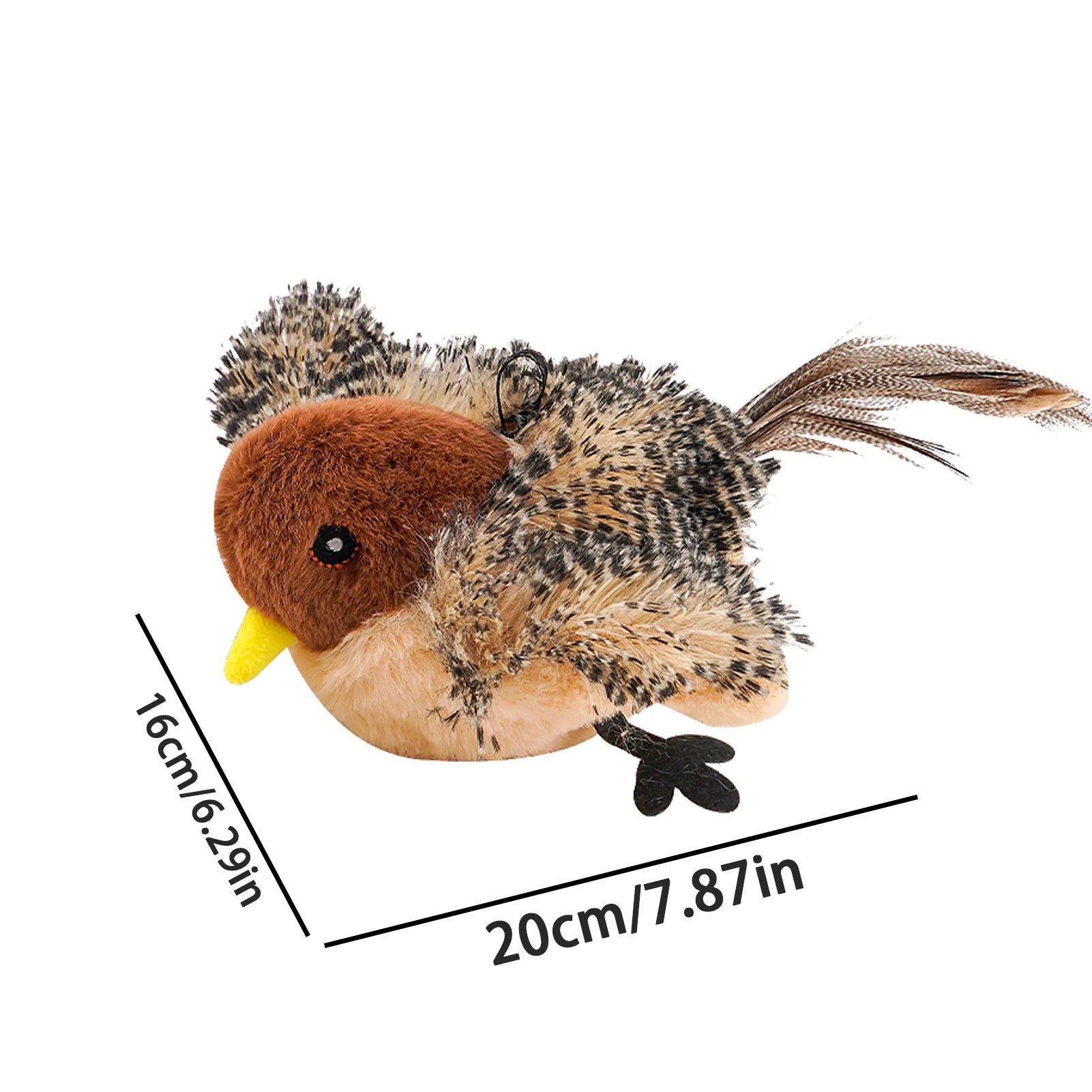 Remote Control Simulated Chirping Bird Toy Plush Chirping Interactive Feather Toy