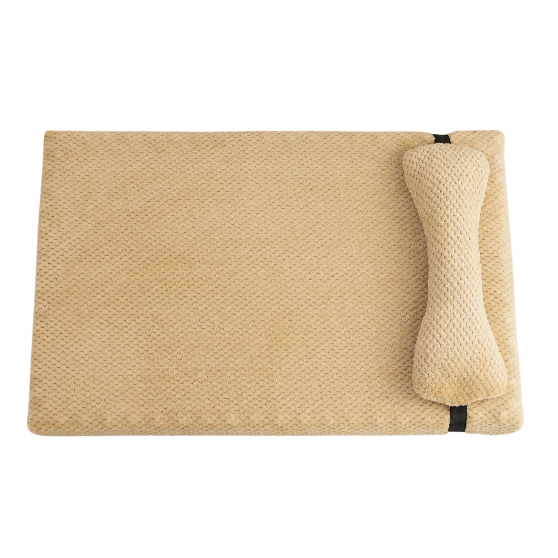 Warm Calming Dog Bed with Pillow Fluffy Plush Dog Mat for Dog with Removable Winter Cover for Large Medium Small Dogs