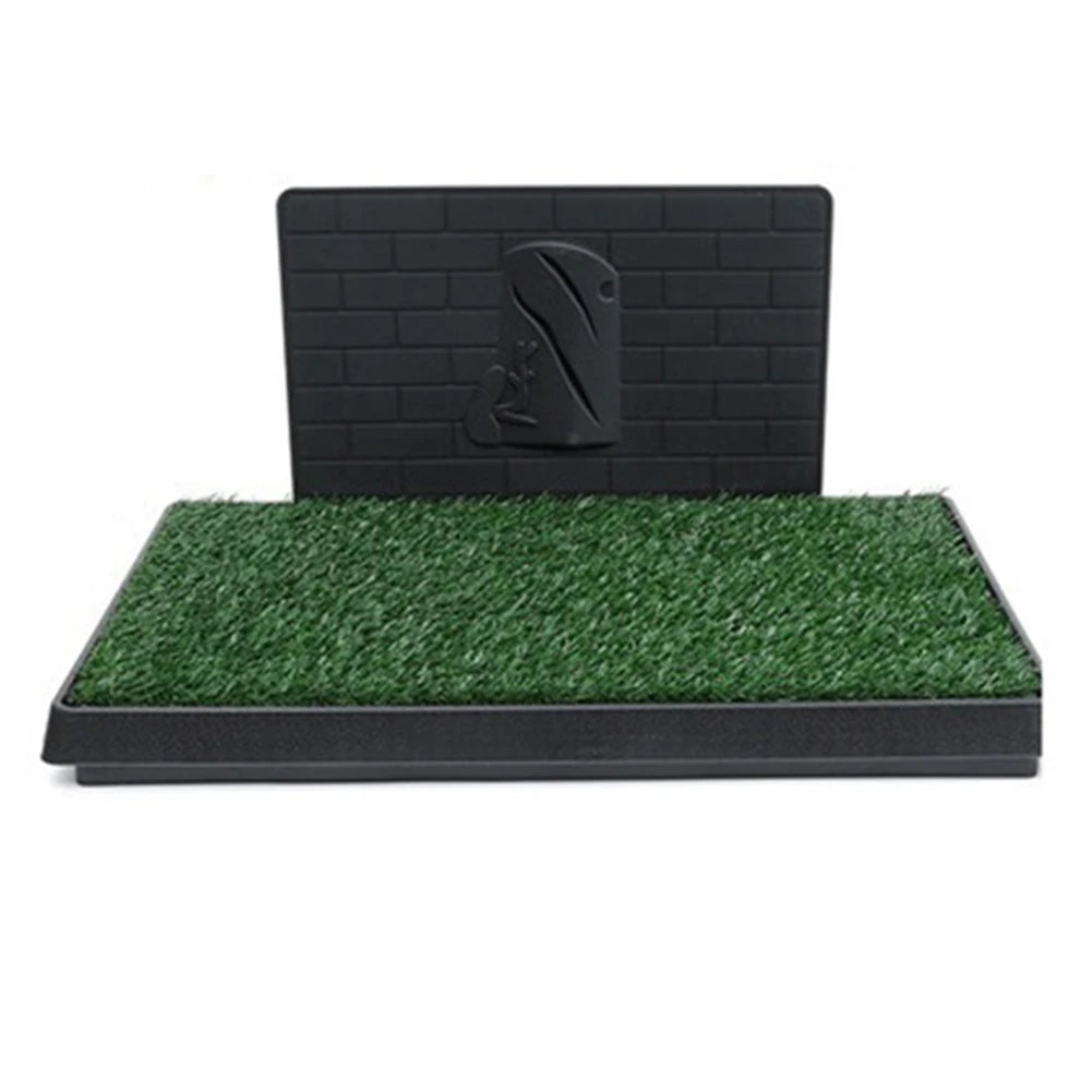 Dog Grass Pad with Large Tray Reusable Training Pads with Pee Baffle Artificial Grass Patch Ideal for Small and Medium Dogs