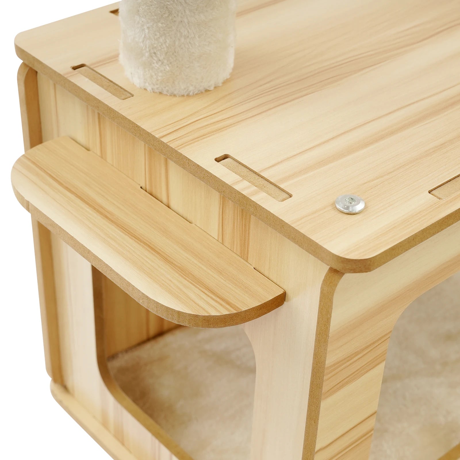 White+wood Cat Tree for Indoor Cats - 50x50x147cm Cat Scratching Climbing Tower, Floor Mount, 12.83kg Net Weight