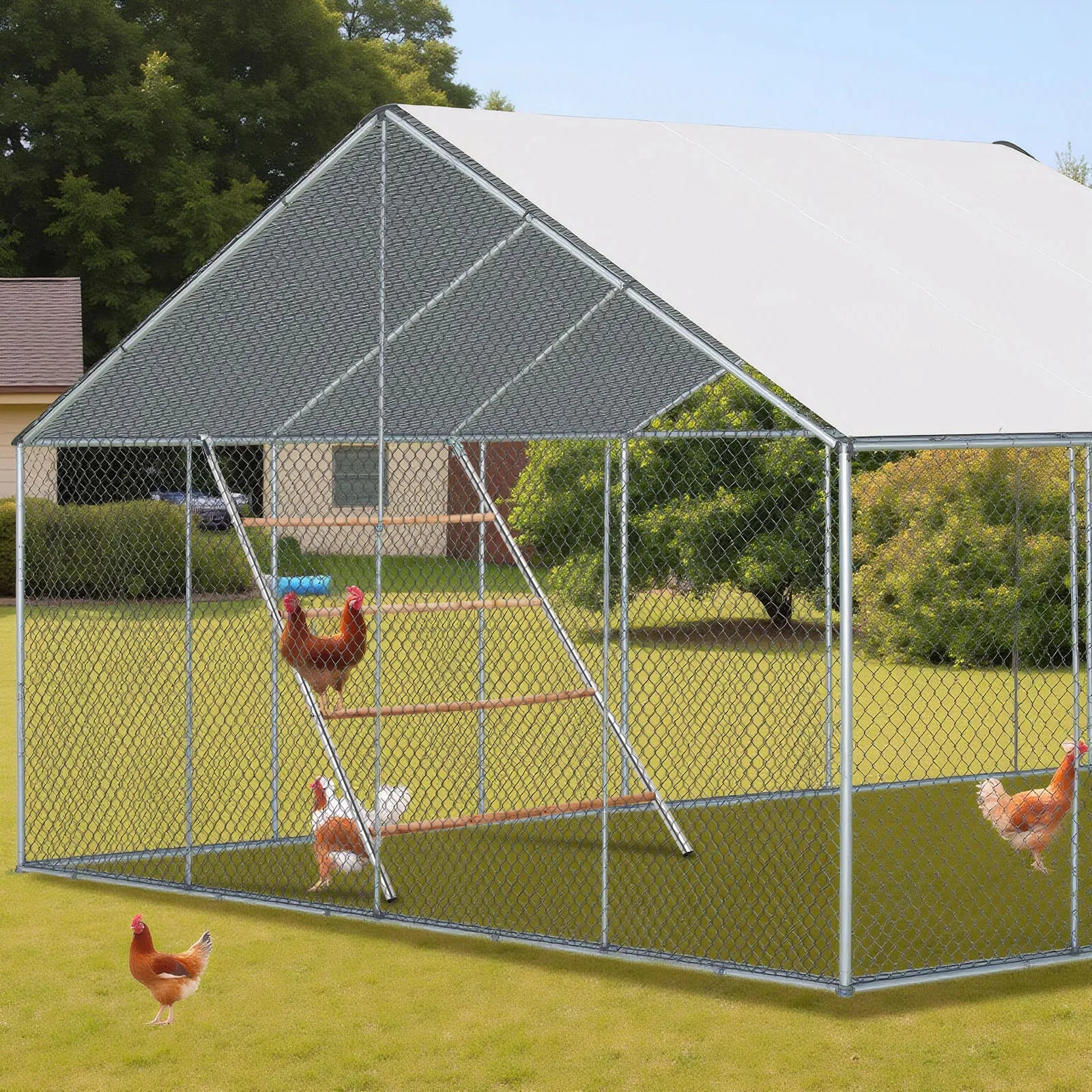 Outdoor Chicken Perch - Multi-Tiered Tower for Chickens, Round Design for Safety