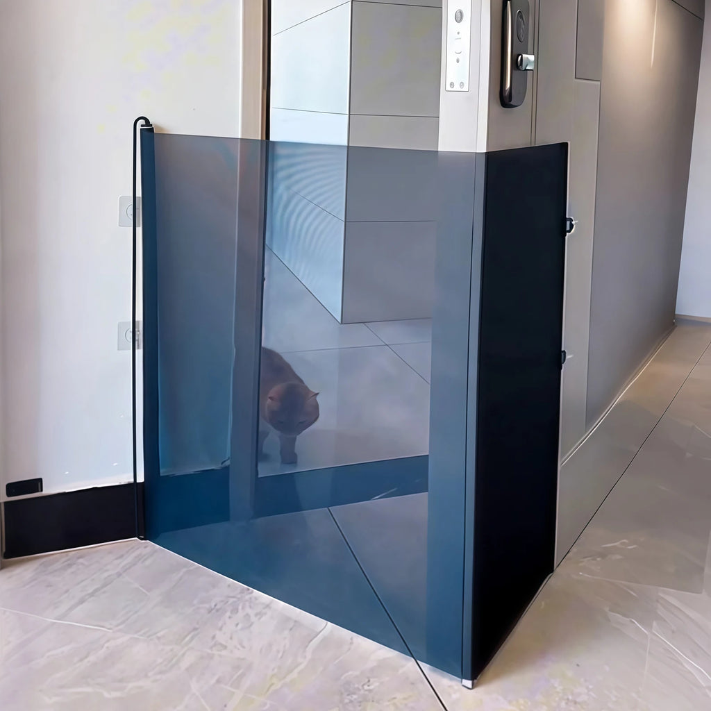 Automatic Extendable Pet Gate Barrier Anti Jump Fence for Dogs Cats with Anti Escape Door Stoppers