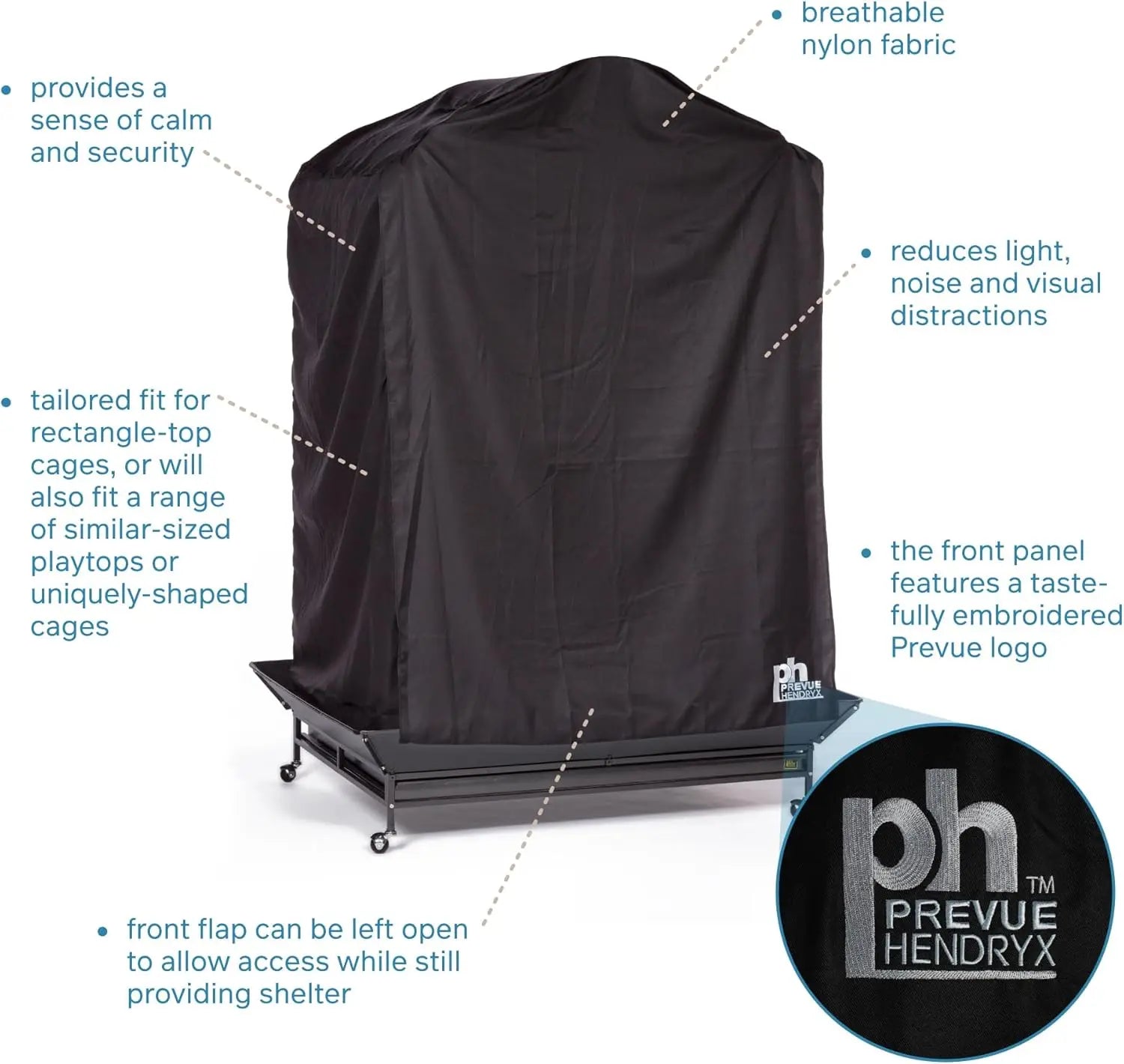 Extra Large Bird Cage Cover, Breathable Fabric, Fits 50x40x69 Inch Cages