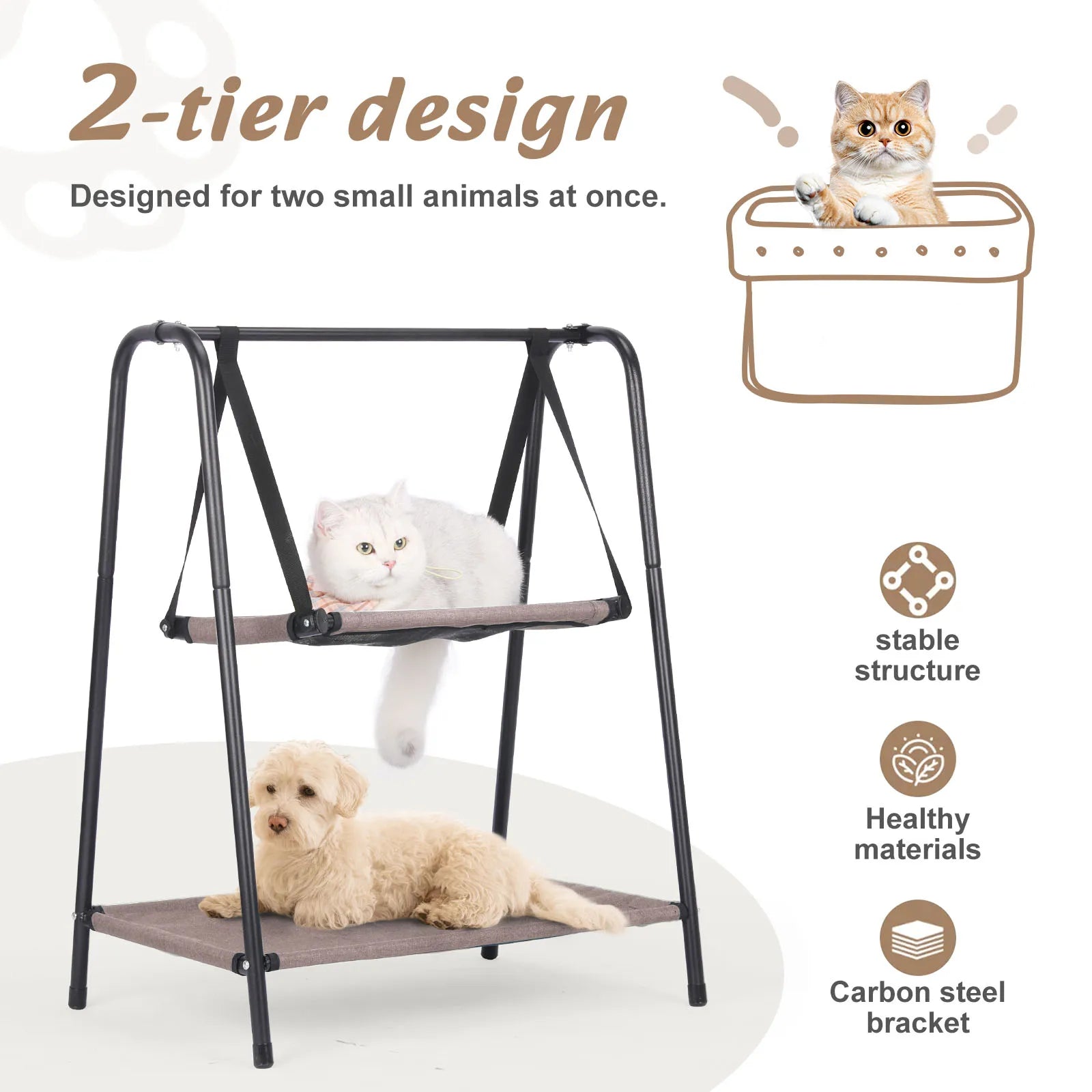 Cat Hammock Window Bed Sunny Seat Hanging Mount Beds Cat Sofa Dual-Layer Hammock