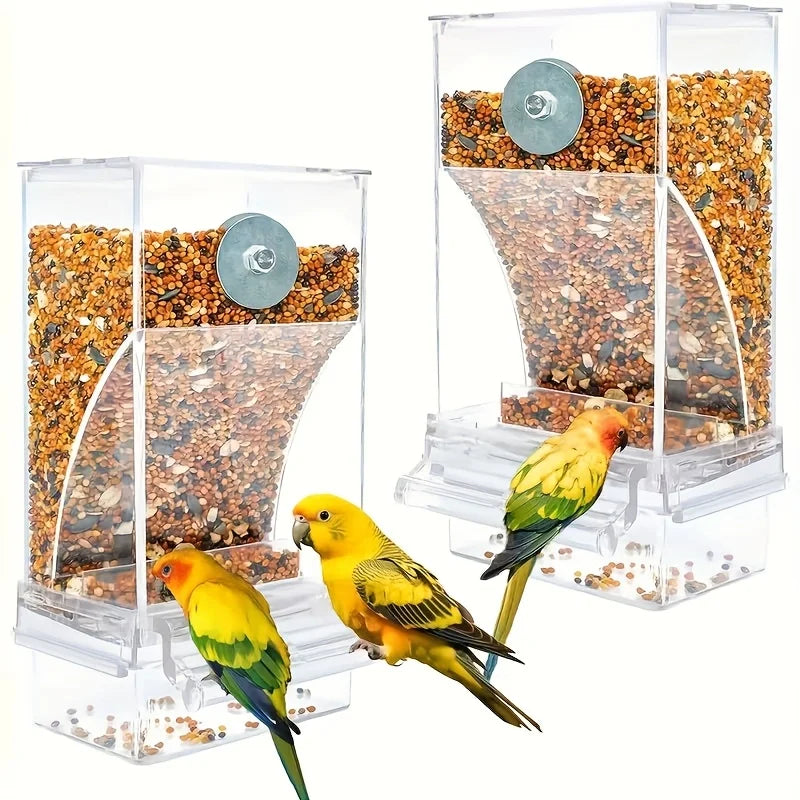 Transparent Cage Automatic Bird Feeder Anti Splash