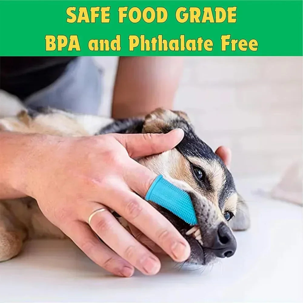 Cat Dog Silicone Super Soft Finger Toothbrush Cleaning Teeth and Bad Breath